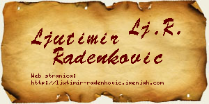 Ljutimir Radenković vizit kartica